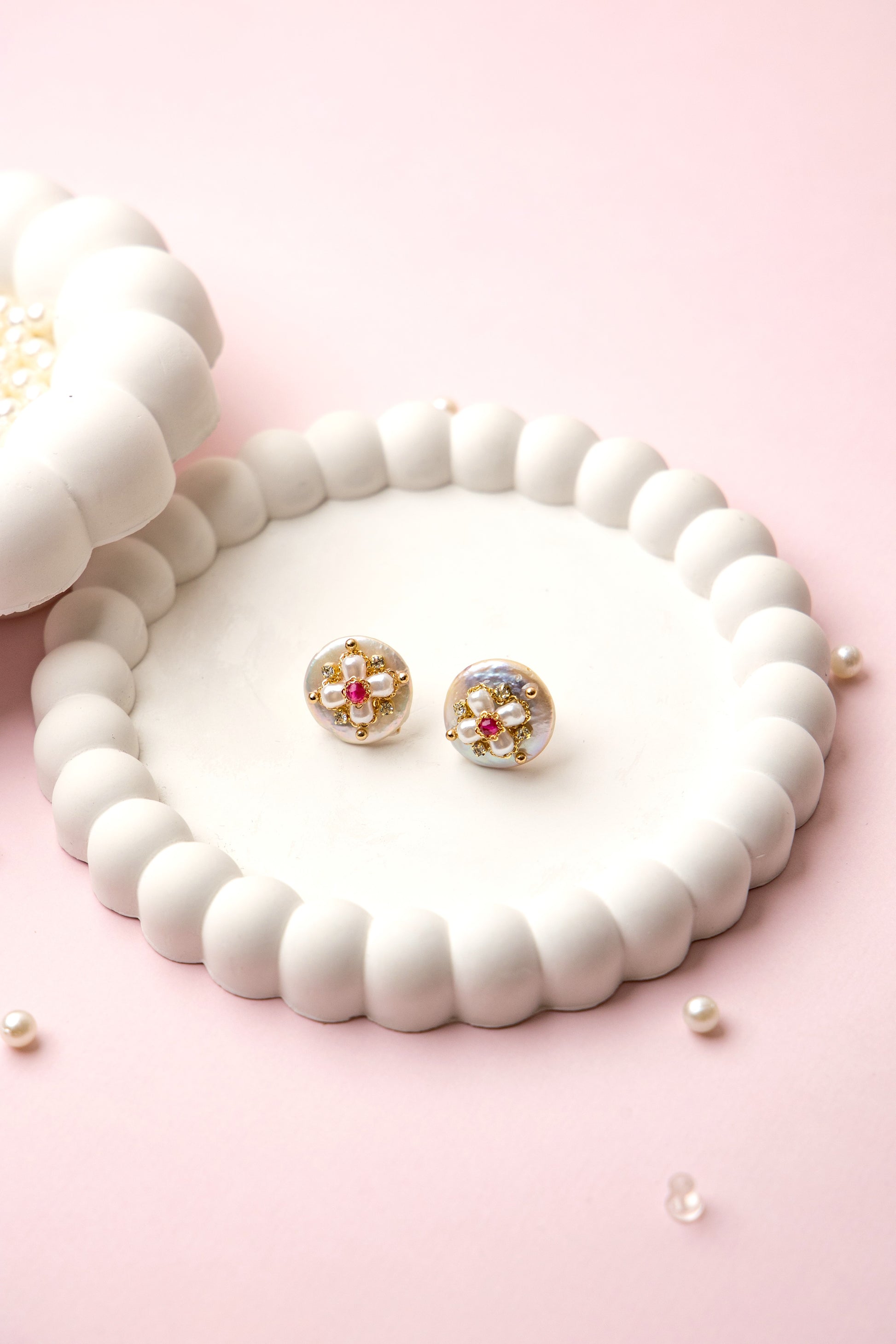 Moon Pearl Studs
