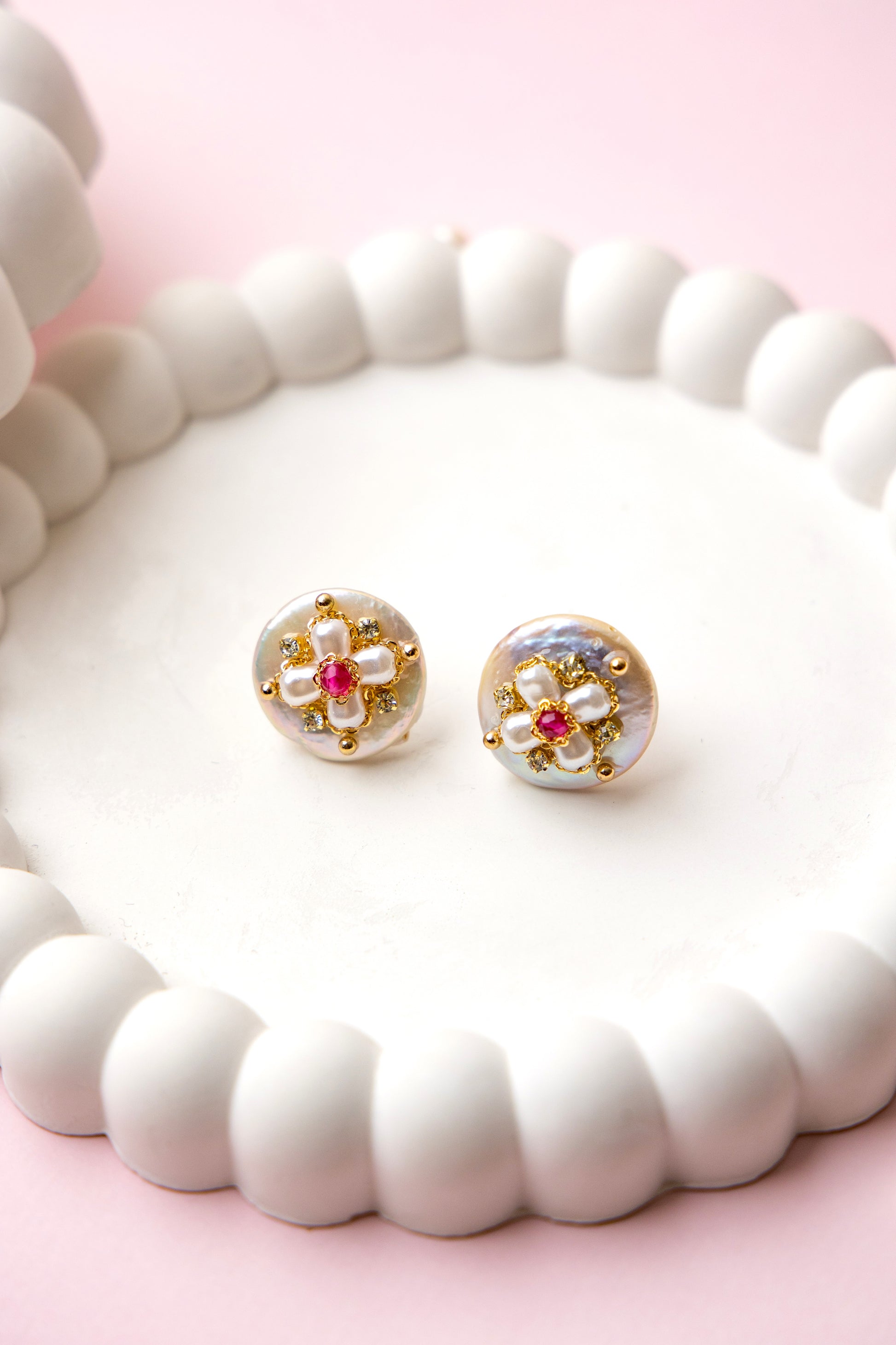 Moon Pearl Studs
