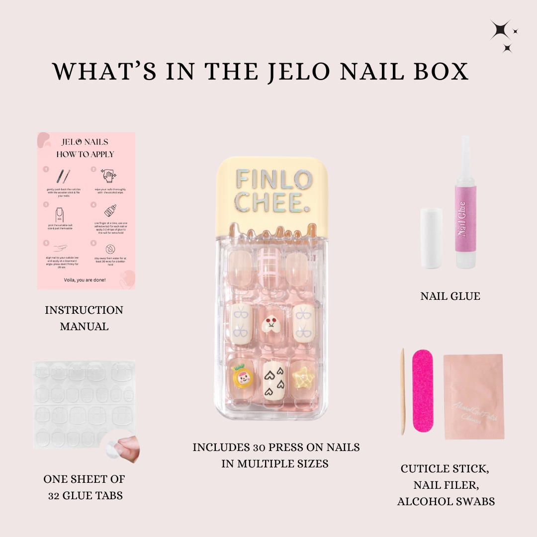 Peach Whimsy & White Delight Soft Gel Press-On Nails