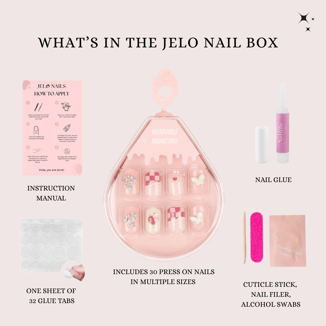 Peach Check Soft Gel Press On Nails