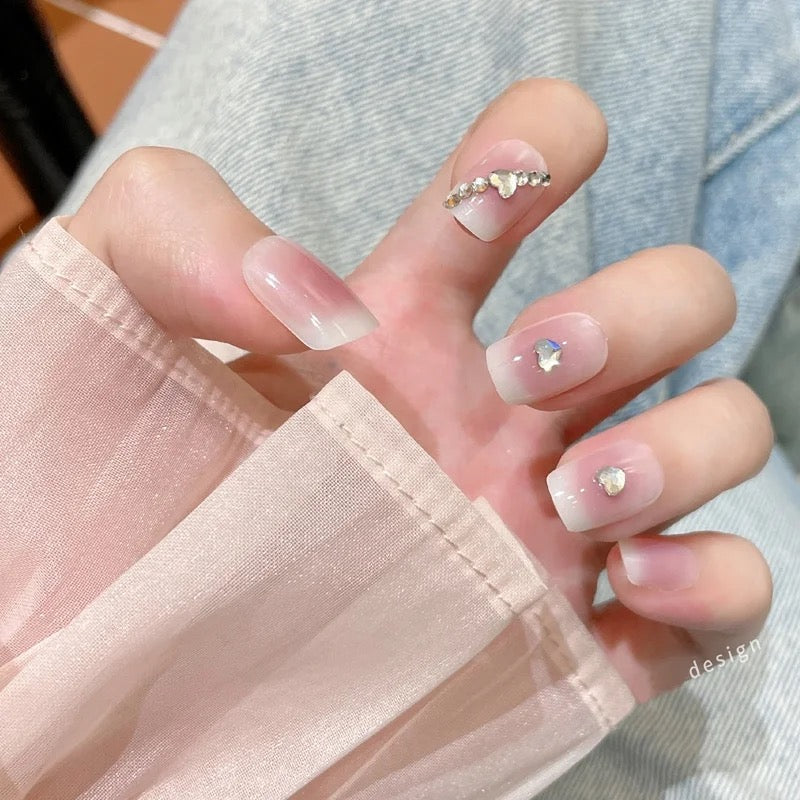 Nude Elegance Heart Soft Gel Press-On Nails
