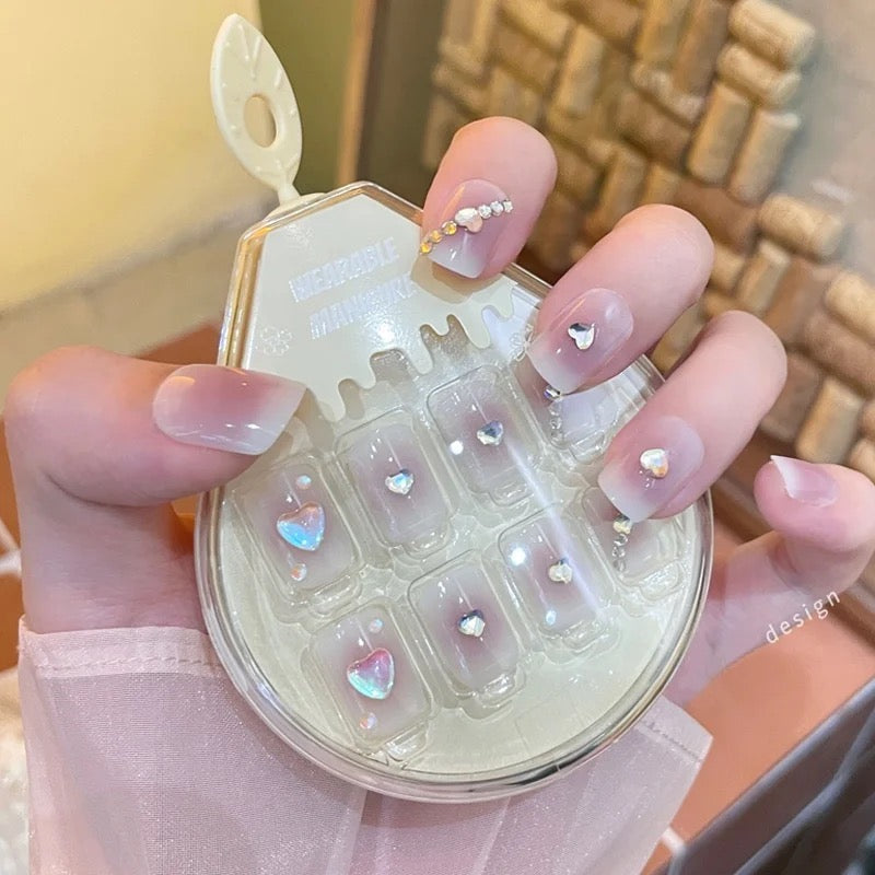 Nude Elegance Heart Soft Gel Press-On Nails
