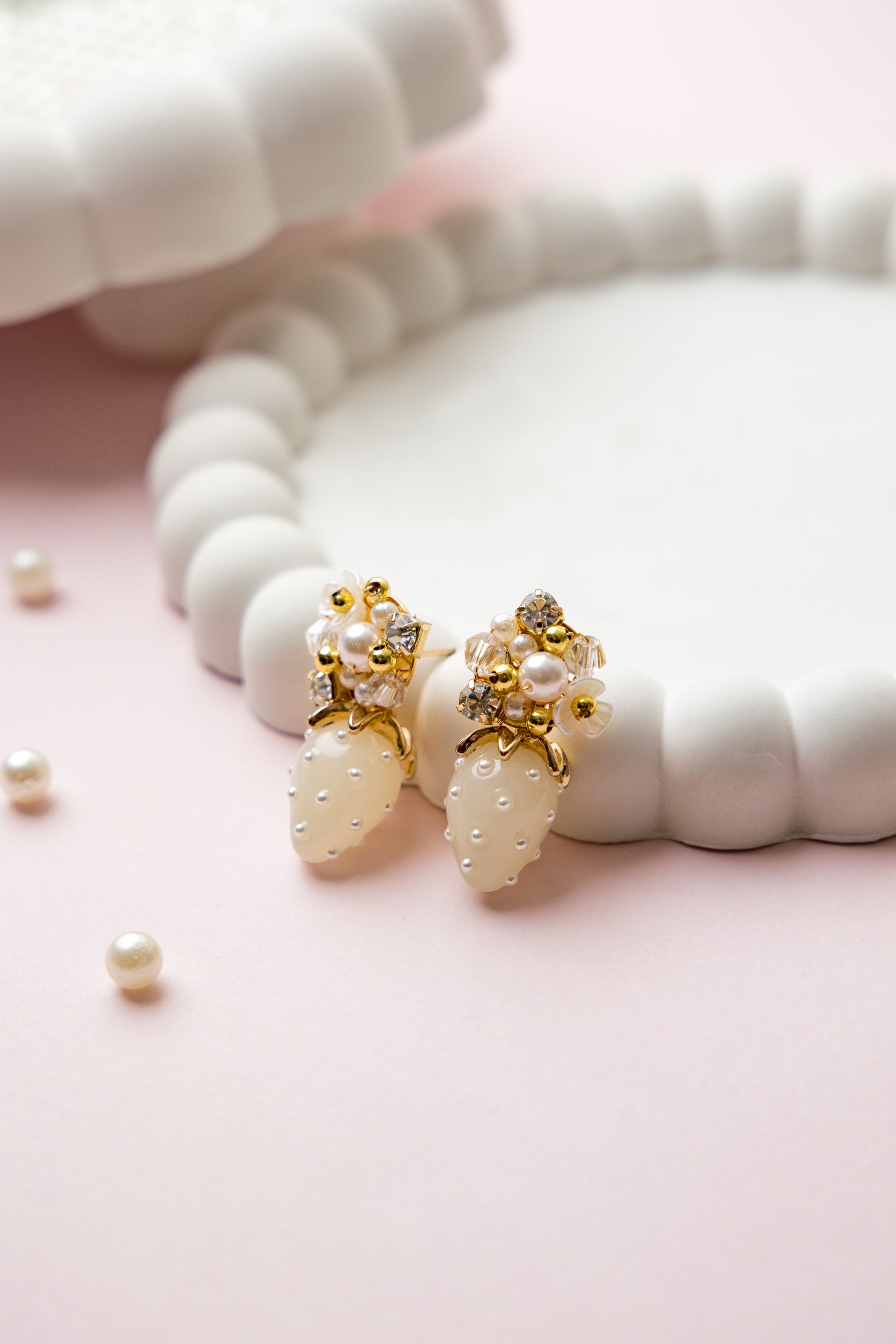 Pearl Strawberry Studs