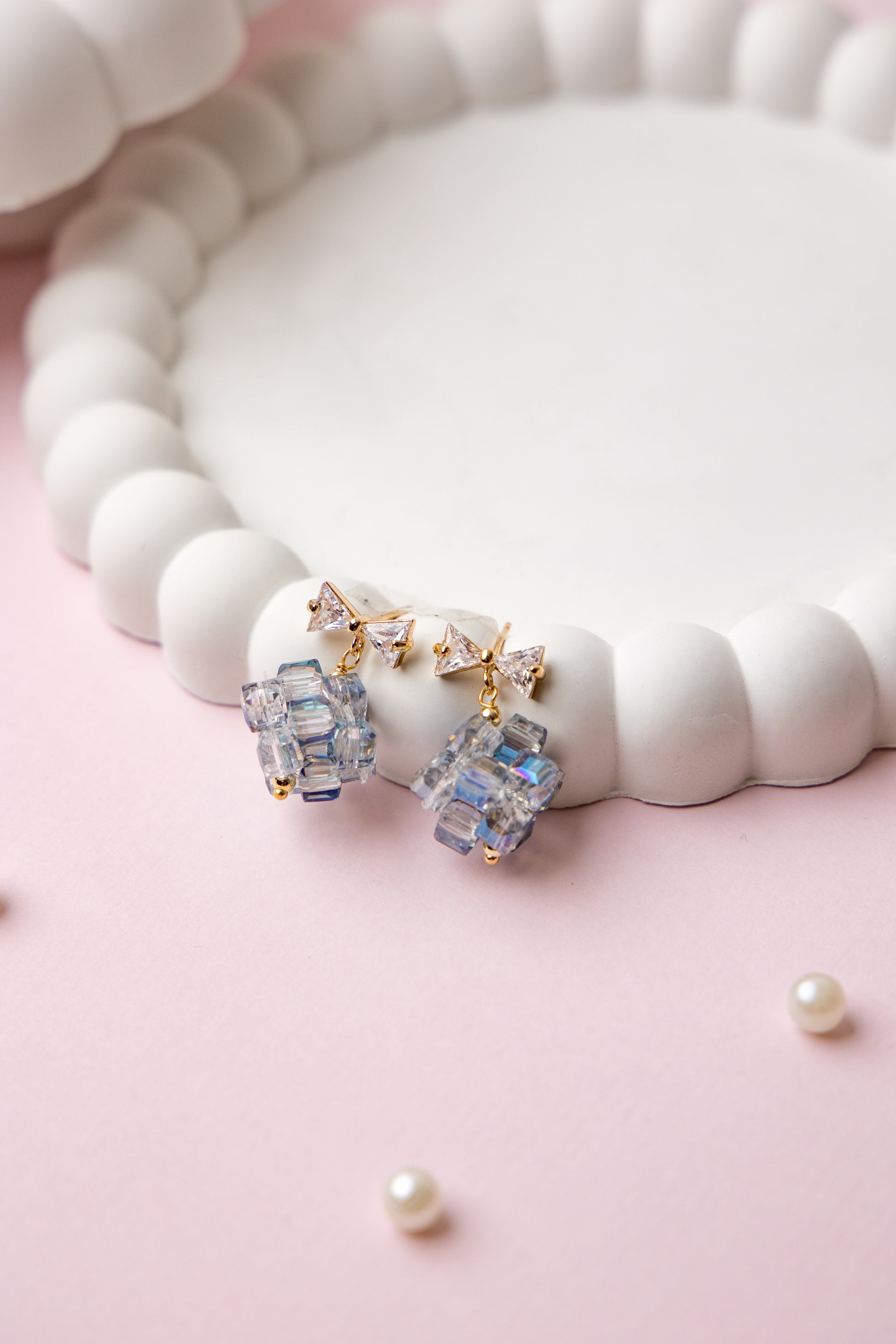 Frosted Bows Earrings