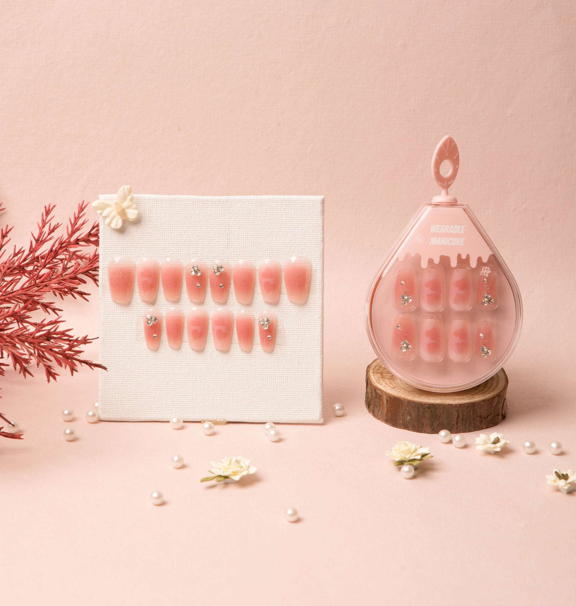 Blushing Hearts Soft Gel Press-On Nails