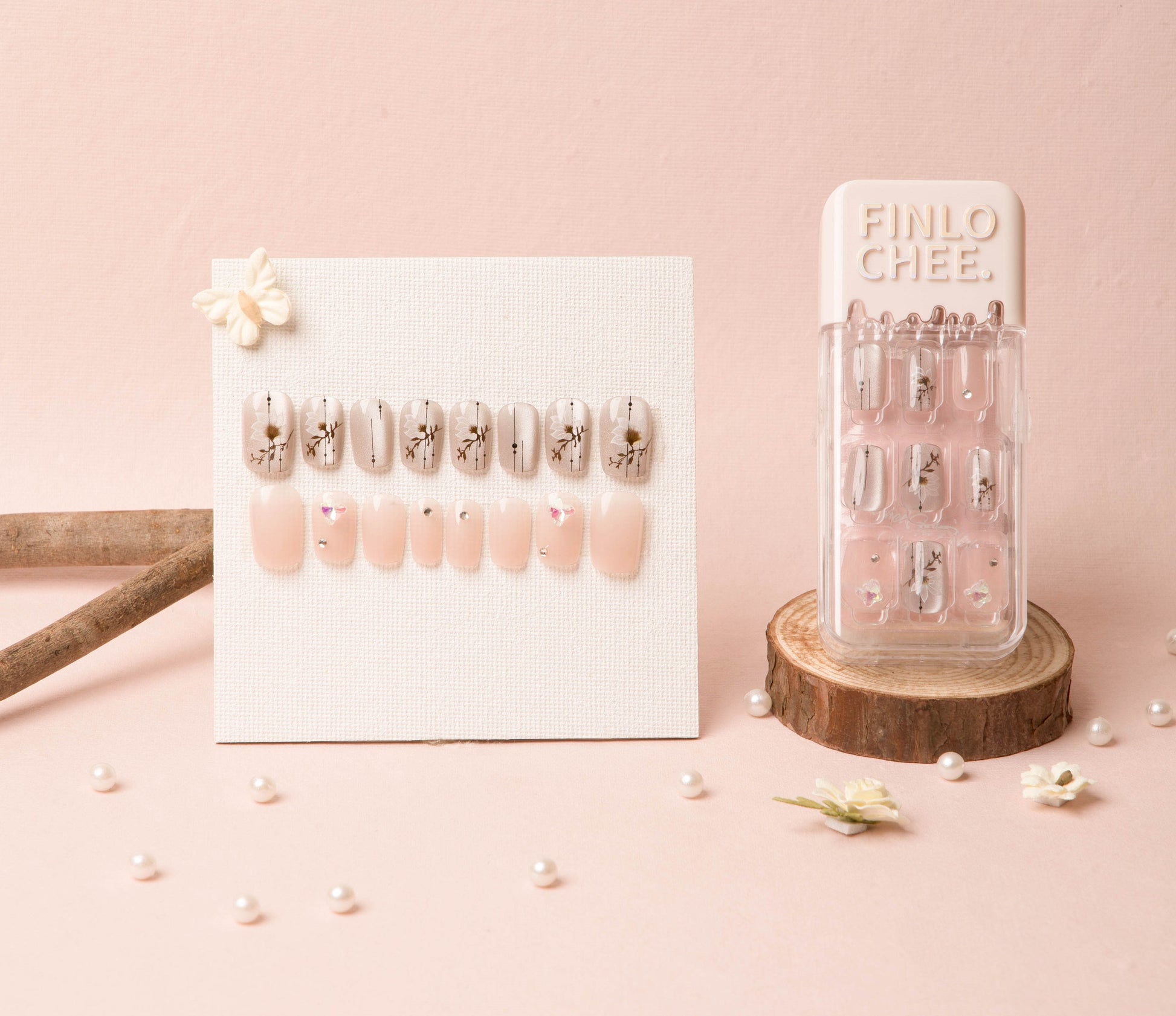 Silver Bloom Duo Press-On Nails
