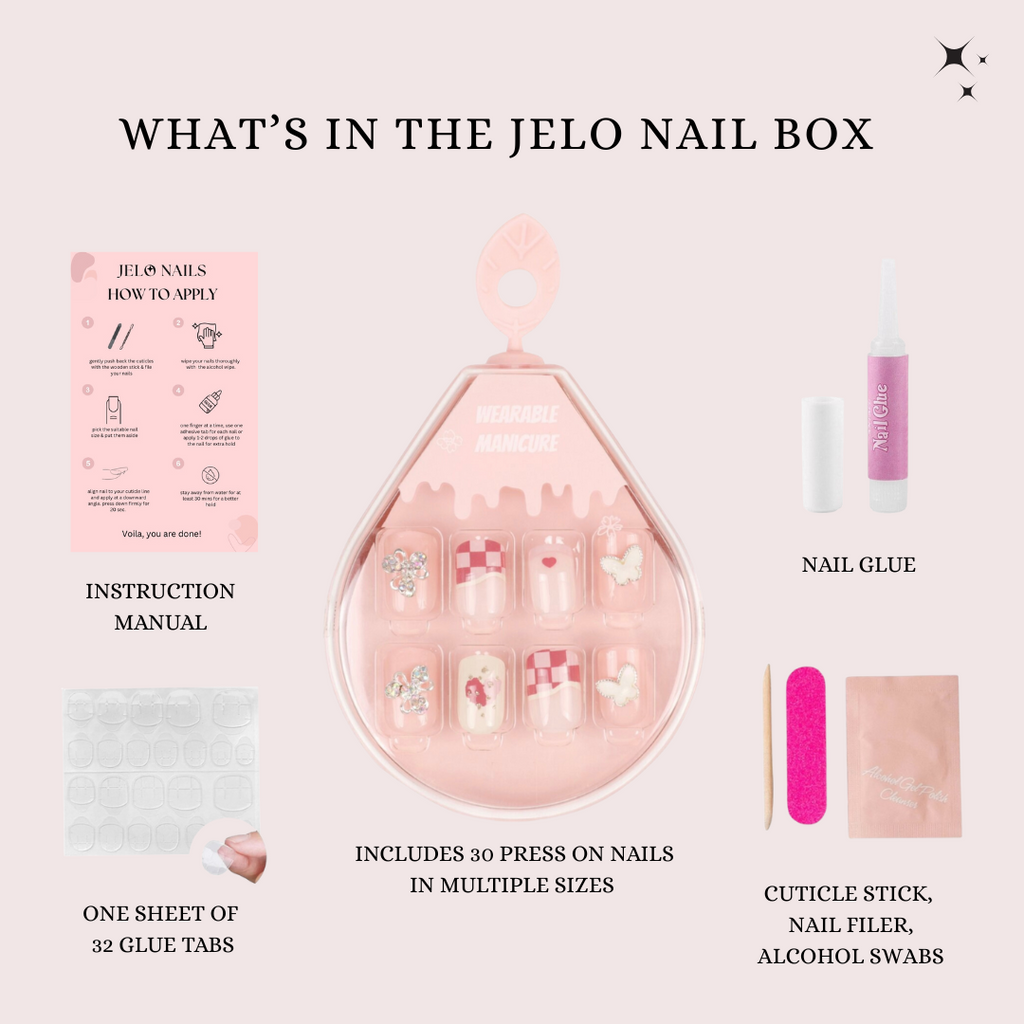 Peach Check Soft Gel Press On Nails
