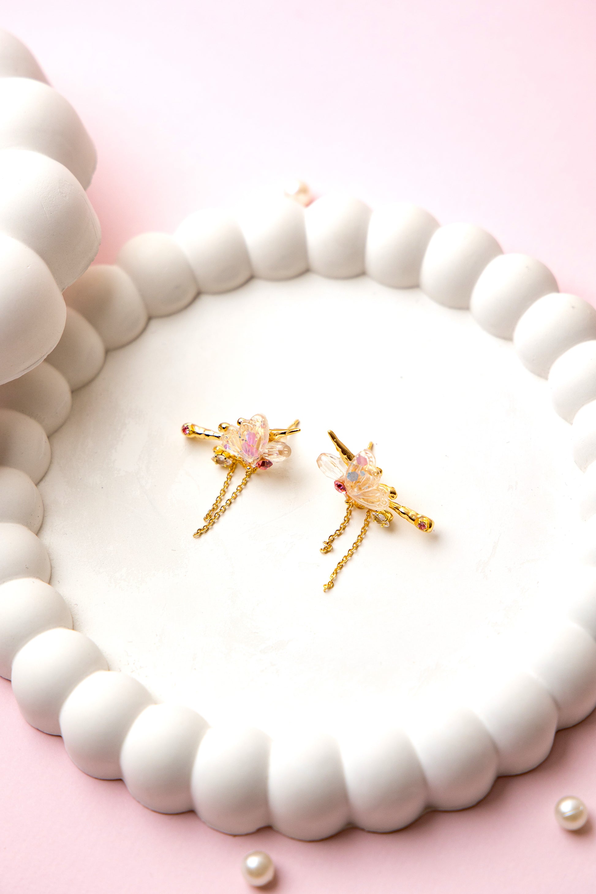 Golden Dragonfly Earrings