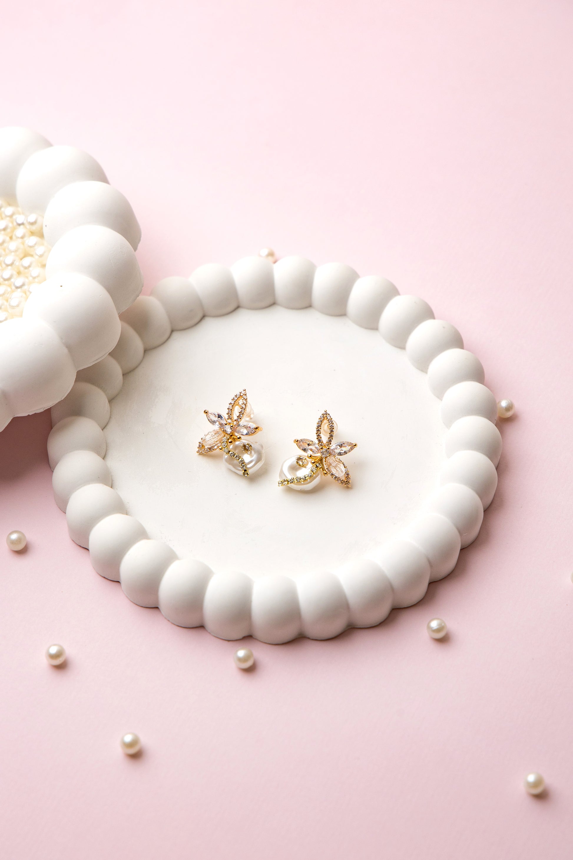 Crystal Lily Studs