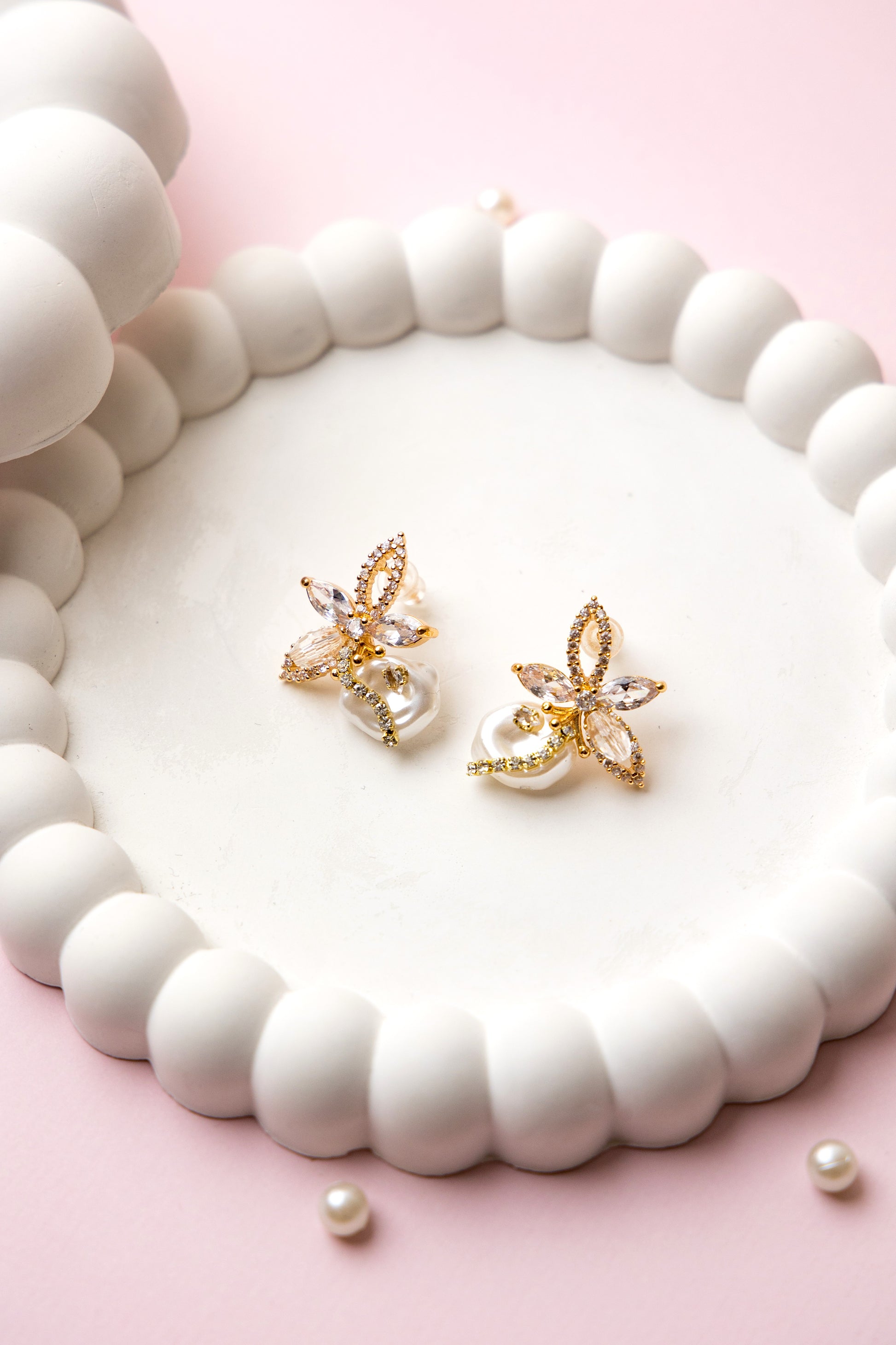 Crystal Lily Studs
