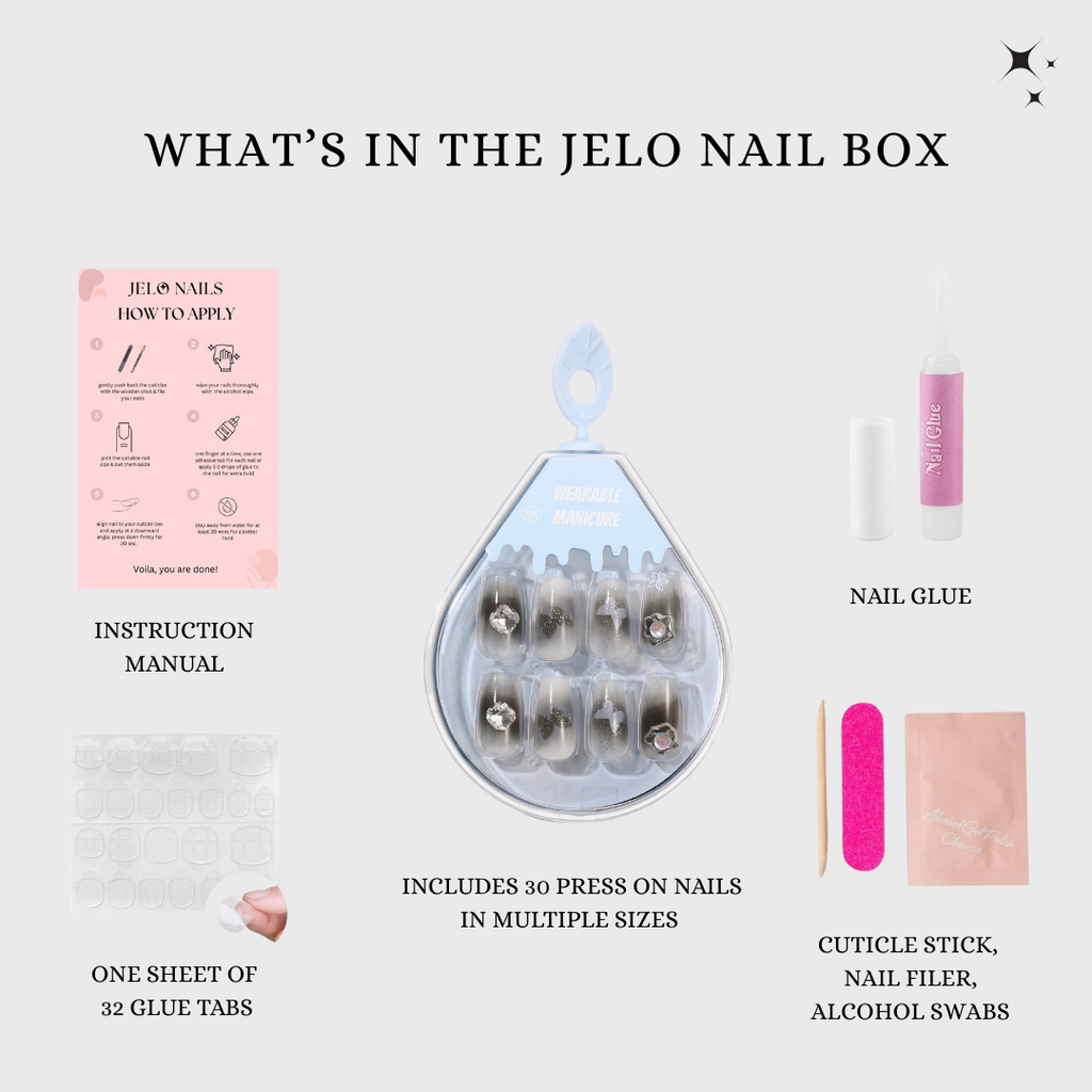 Smoky Starlight Charm Press-On Nails