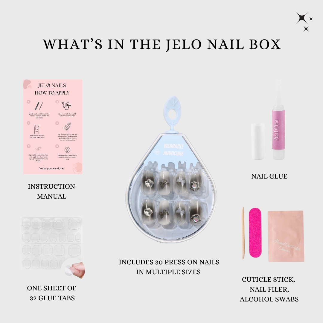 Smoky Starlight Charm Press-On Nails